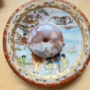 High quality natural Cherry Blossom Agate pendant